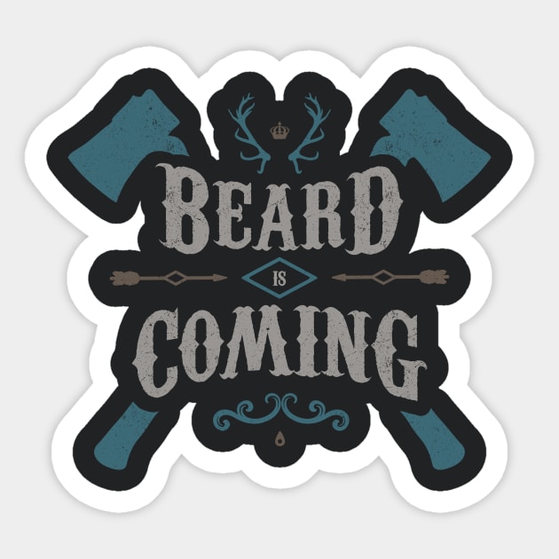 BEARD IS COMING Sticker by snevi